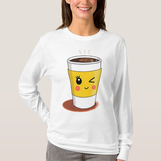 Kaffeemaschine mit Winkeln und einem Auge T - Shir T-Shirt (Vorderseite)