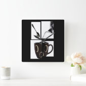 Kaffeemaschine Quadratische Wanduhr (Zuhause)