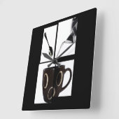 Kaffeemaschine Quadratische Wanduhr (Winkel)