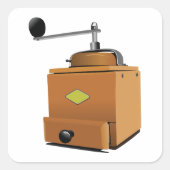 Kaffeemaschine Quadratischer Aufkleber (Vorderseite)