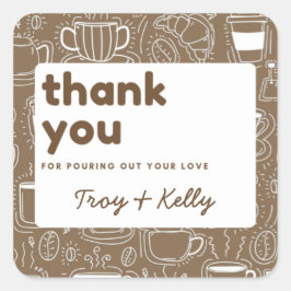 Kaffeemaschine Quadratischer Aufkleber