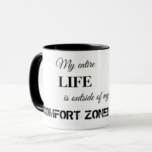 Kaffeemaschine Tasse mit Funny Message (Vorderseite Links)