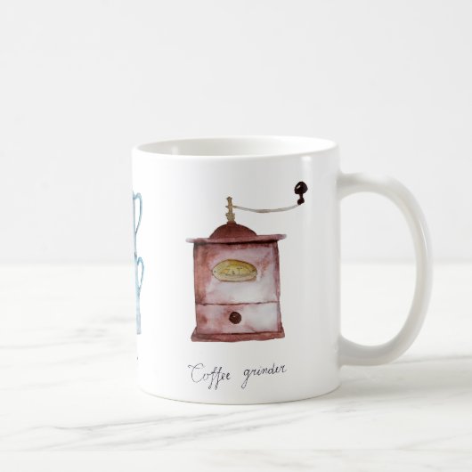 Kaffeemaschine, Topf und Perkolator Kaffeetasse (Rechts)