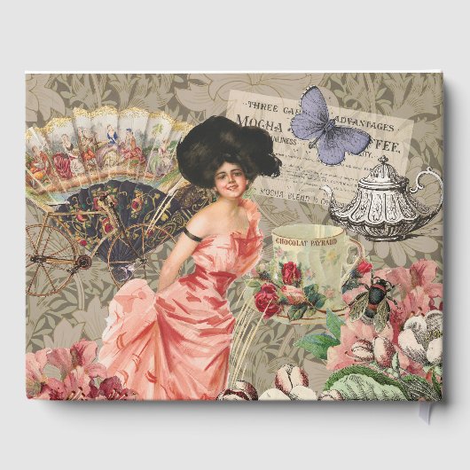 Kaffeemaschine Viktorianische Frau Rosa Klasse Gästebuch (Rückseite)