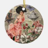 Kaffeemaschine Viktorianische Frau Rosa Klasse Keramik Ornament (Vorne)