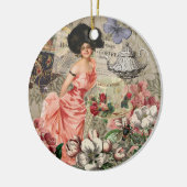 Kaffeemaschine Viktorianische Frau Rosa Klasse Keramik Ornament (Links)