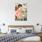 Kaffeemaschine Viktorianische Frau Rosa Klasse Leinwanddruck (Insitu (Schlafzimmer))