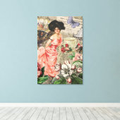 Kaffeemaschine Viktorianische Frau Rosa Klasse Leinwanddruck (Insitu (Holzboden))