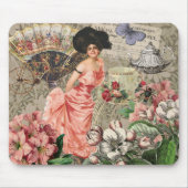 Kaffeemaschine Viktorianische Frau Rosa Klasse Mousepad (Vorne)