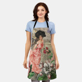 Kaffeemaschine Viktorianische Frau Rosa Klasse Schürze (Getragen)