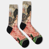 Kaffeemaschine Viktorianische Frau Rosa Klasse Socken (Rechts)