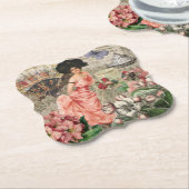 Kaffeemaschine Viktorianische Frau Rosa Klasse Untersetzer (angewinkelt)