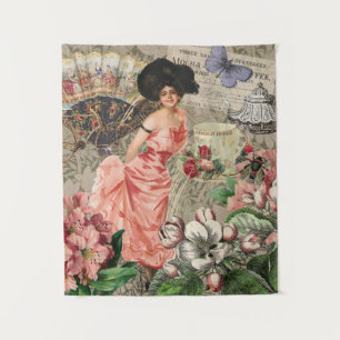Kaffeemaschine Viktorianische Frau Rosa Klasse Wandteppich