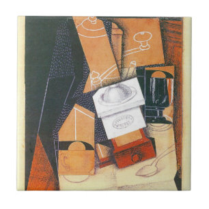 Kaffeemaschine von Juan Gris, Vintage kubistische  Fliese
