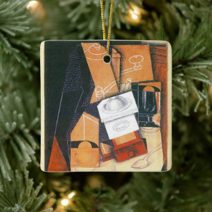 Kaffeemaschine von Juan Gris, Vintage kubistische  Keramikornament