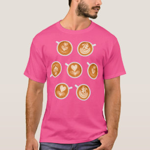 Kaffeemaschinen auf aquamarinen T-Shirt