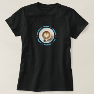 Kaffeemilch-Herz-Design-T-Shirt T-Shirt