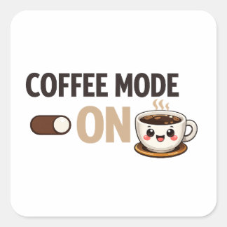 Kaffeemodus Minimal-Typografie Quadratischer Aufkleber