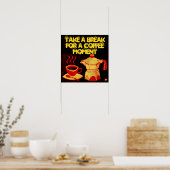KAFFEEMOMENT / Roter Gelber Kaffee-Cup und Coffeep Poster (Küche)