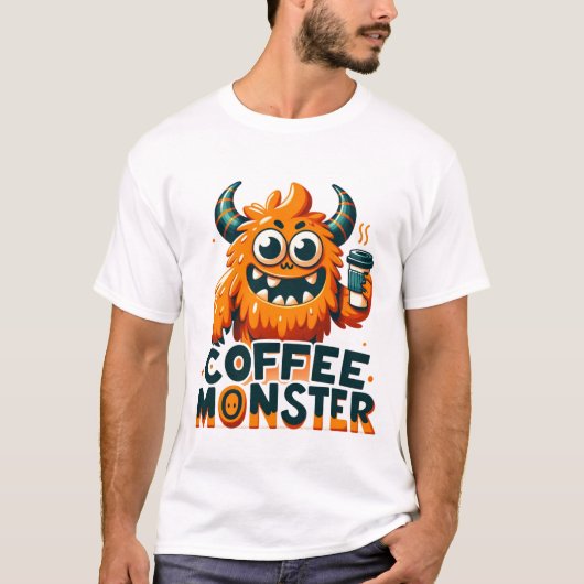 Kaffeemonster - Funny Morning Stimmung T-Shirt (Vorderseite)