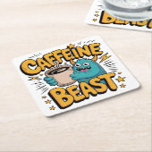 Kaffeemonster Rechteckiger Pappuntersetzer (angewinkelt)