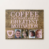 Kaffeemotivation 4 Foto braun pink Puzzle (Horizontal)
