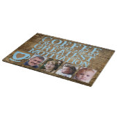 Kaffeemotivation 4 Foto braunes blaues Glas Schneidebrett (Ecke)