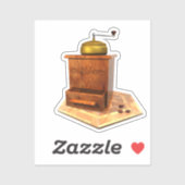 Kaffeemühle Aufkleber (Blatt)