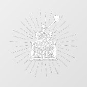 Kaffeemühle Briefe Behalt Ruhe und Trinken Fensteraufkleber (Blatt)