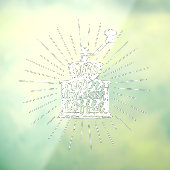 Kaffeemühle Briefe Behalt Ruhe und Trinken Fensteraufkleber (Blatt 3)