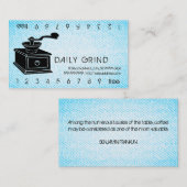 Kaffeemühle/Loyalitäts-Durchschlag auf Treuekarte (Vorne/Hinten)