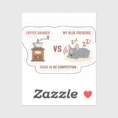 Kaffeemühle vs My Frenchie Aufkleber (Blatt)