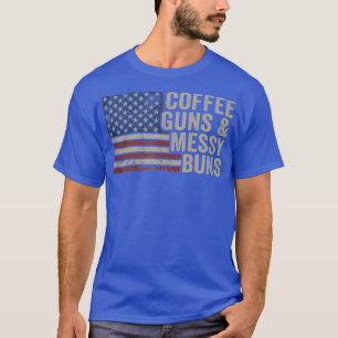 Kaffeemühlen & Messing Buns USA Flag Womens Funny T-Shirt