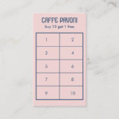 Kaffeemühlen Muster Pink Blue Cafe Niedlich 10 Treuekarte (Vorderseite)