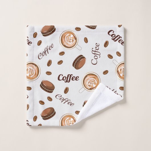 Kaffeemuster Badhandtuch Set (Waschlappen)