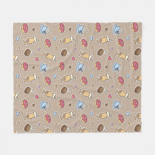 Kaffeemuster Fleecedecke (Vorderseite (Horizontal))