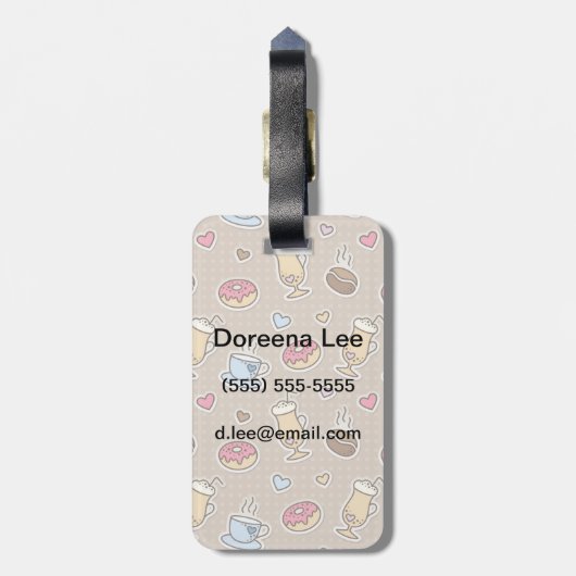 Kaffeemuster Gepäckanhänger (Rückseite vertikal)