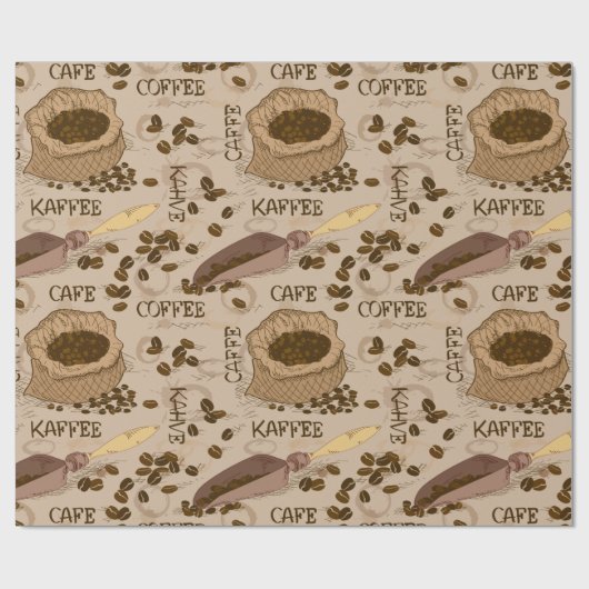 Kaffeemuster Geschenkpapier (Flach)