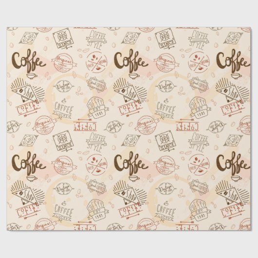 Kaffeemuster Geschenkpapier (Flach)