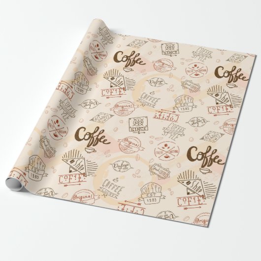 Kaffeemuster Geschenkpapier (Ungerollt)