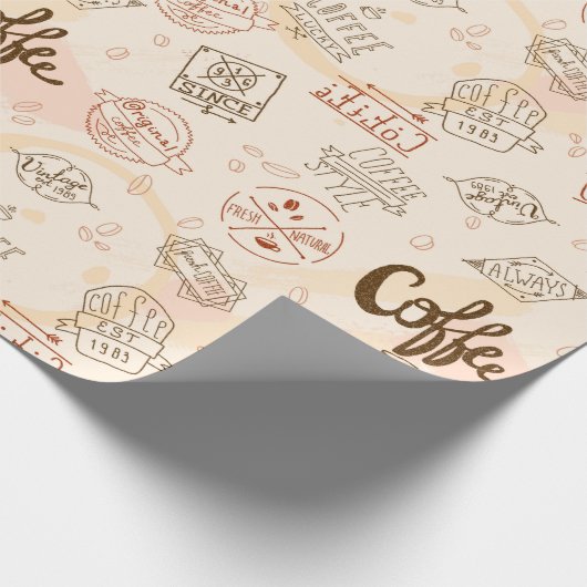 Kaffeemuster Geschenkpapier (Ecke)