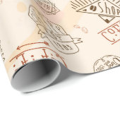 Kaffeemuster Geschenkpapier (Rolleneckpunkt)