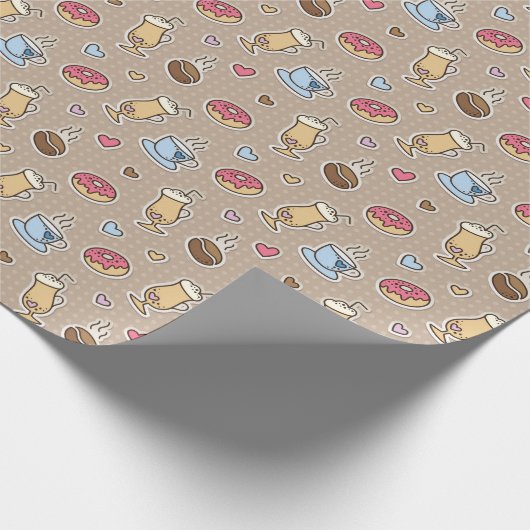 Kaffeemuster Geschenkpapier (Ecke)