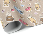 Kaffeemuster Geschenkpapier (Rolleneckpunkt)