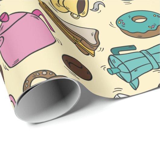 Kaffeemuster Geschenkpapier (Rolleneckpunkt)