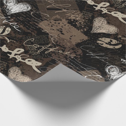 Kaffeemuster Geschenkpapier (Ecke)