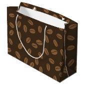 Kaffeemuster Große Geschenktüte (Rückseite Schrägansicht)