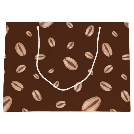 Kaffeemuster Große Geschenktüte (Vorderseite)