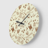 Kaffeemuster Große Wanduhr (Winkel)