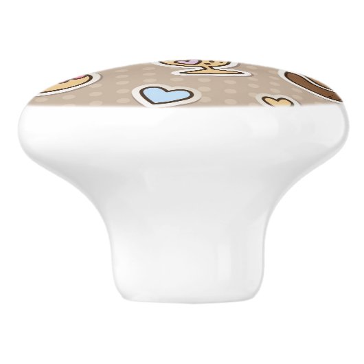 Kaffeemuster Keramikknauf (Seitenansicht)